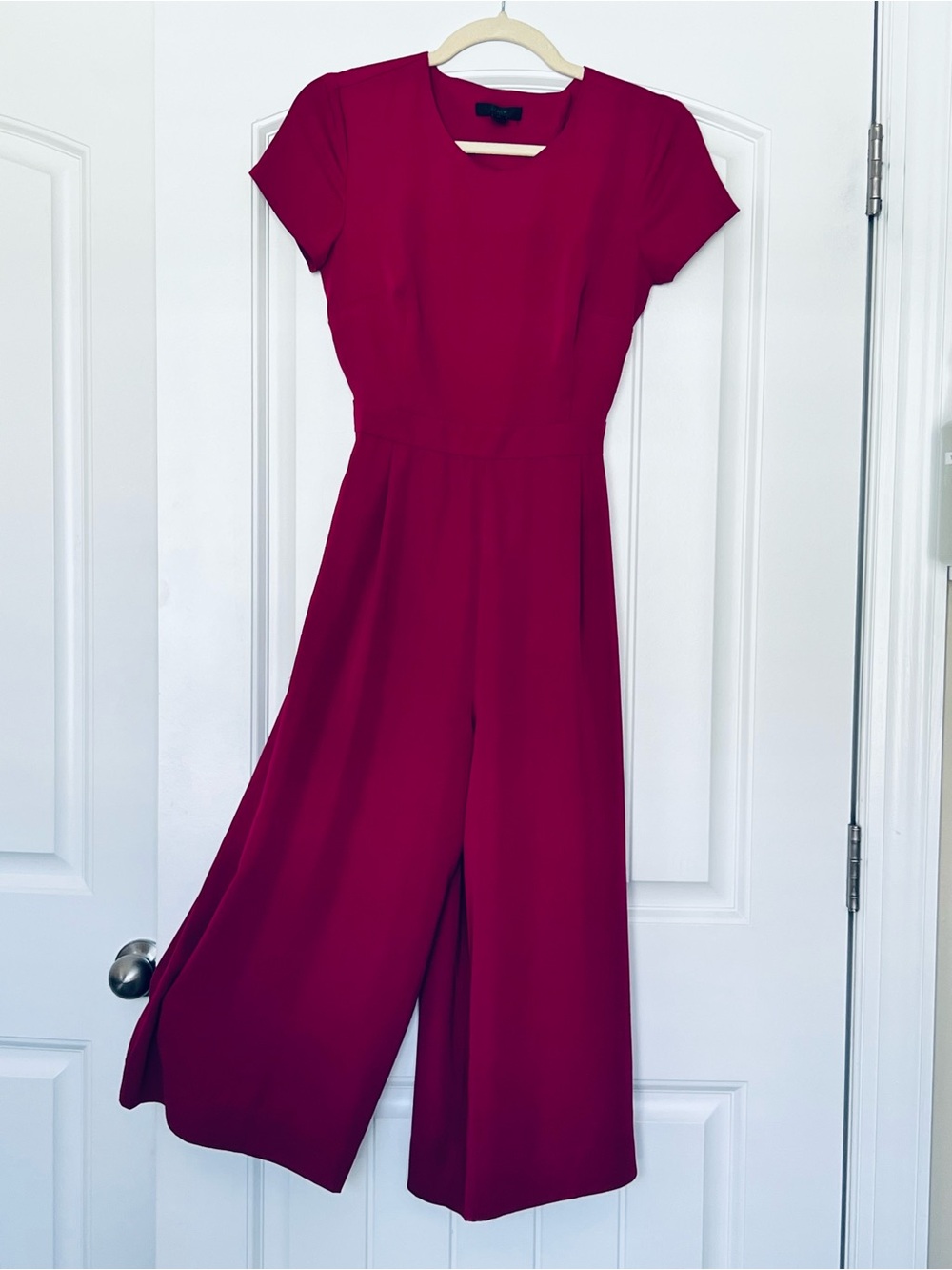 J. Crew Berry Pink Drapey Wrap Back Jumpsuit Size 0P - Picture 2 of 14